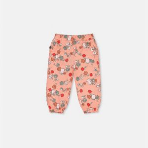 Baby French Terry Sweatpants Pink Cat Print