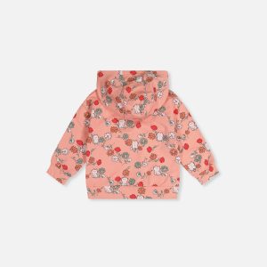 Alternative view of Baby French Terry Hooded Cardigan Pink Cat Print