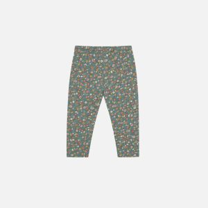 Alternative view of Baby Organic Cotton Leggings Green Floral Print