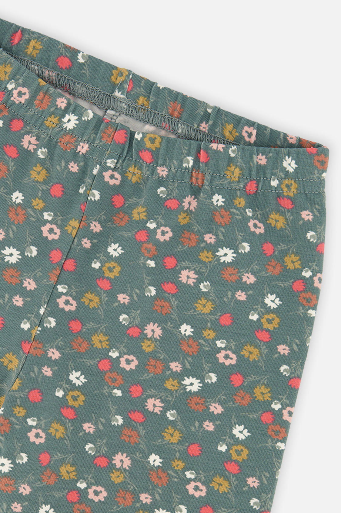 Baby Organic Cotton Leggings Green Floral Print - Image 3