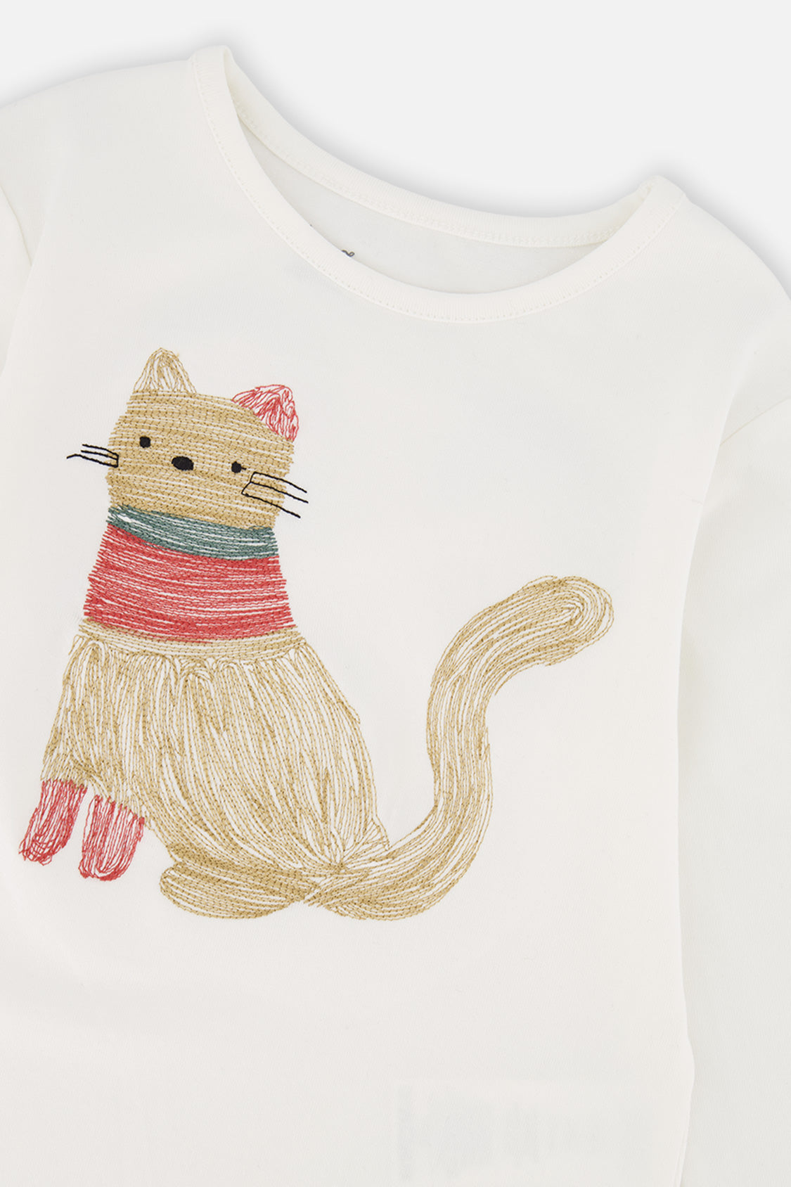 Baby Organic Cotton Long Sleeve T-Shirt Off-White - Image 3