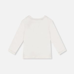Organic Cotton Long Sleeve T-Shirt Off-White - Image 4