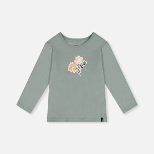 Organic Cotton Long Sleeve T-Shirt Sage Green