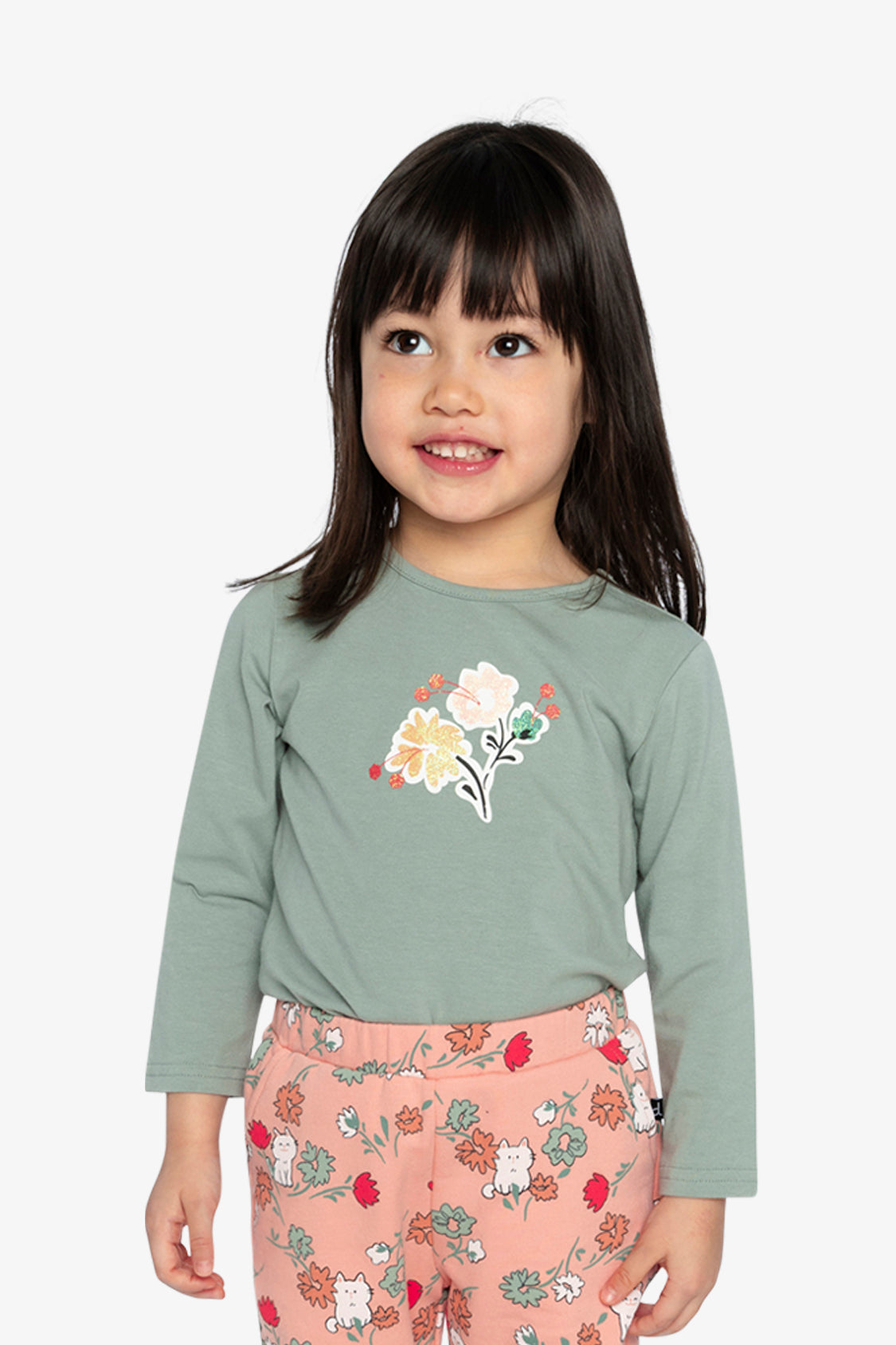 Organic Cotton Long Sleeve T-Shirt Sage Green - Image 4