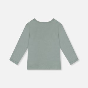 Organic Cotton Long Sleeve T-Shirt Sage Green - Image 3