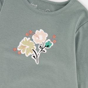 Organic Cotton Long Sleeve T-Shirt Sage Green - Image 5