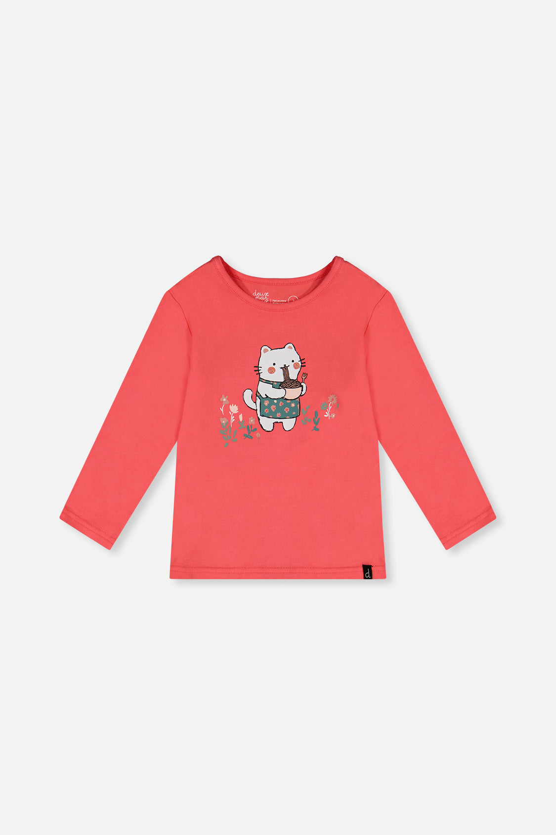 Organic Cotton Long Sleeve T-Shirt Coral Pink