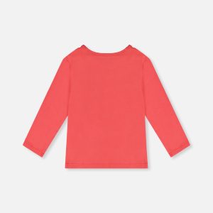 Organic Cotton Long Sleeve T-Shirt Coral Pink - Image 3