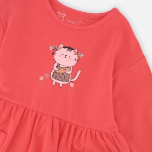 Baby Organic Cotton Tunic Coral Pink - Image 3