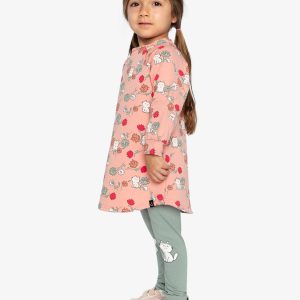 French Terry Dress Pink Cat Print - Image 4
