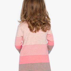 Knitted Stripe Dress Very Pale Pink And Green - Image 5