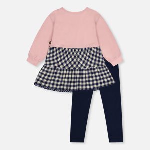 Tunic And Leggings Set Pale Dusty Pink And Navy - Image 4