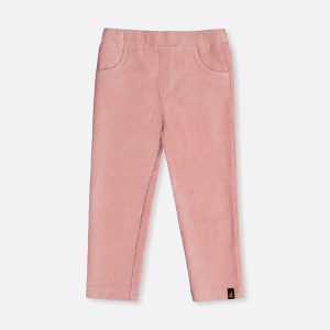 Stretch Velour Treggings Pale Dusty Pink