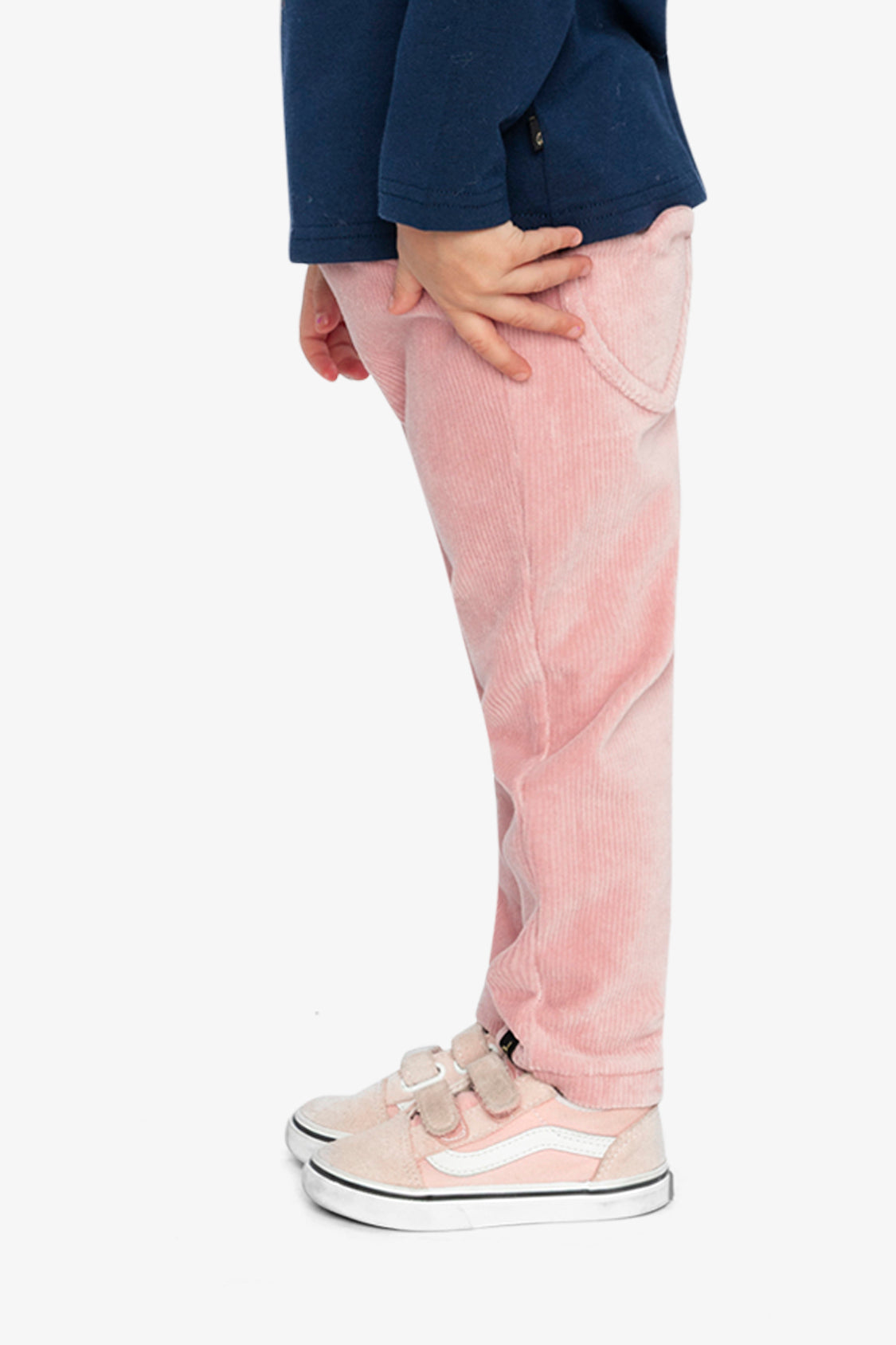 Stretch Velour Treggings Pale Dusty Pink - Image 4