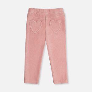 Stretch Velour Treggings Pale Dusty Pink - Image 3