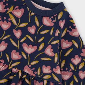Baby French Terry Top Blue Tulip Print - Image 3