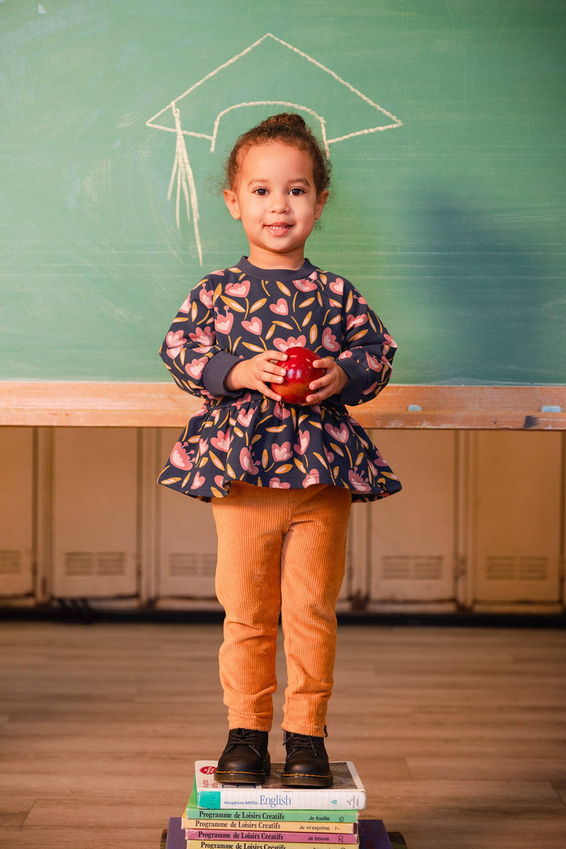 French Terry Top Blue Tulip Print - Image 2