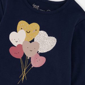 Baby Organic Cotton T-Shirt Royal Blue And Pink - Image 3