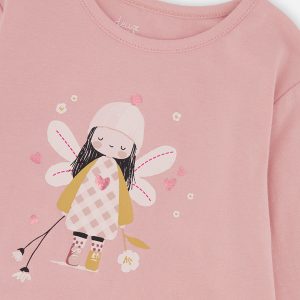 Baby Organic Cotton T-Shirt Pale Dusty Pink - Image 3