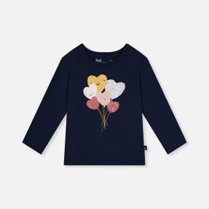 Organic Cotton T-Shirt Royal Blue And Pink