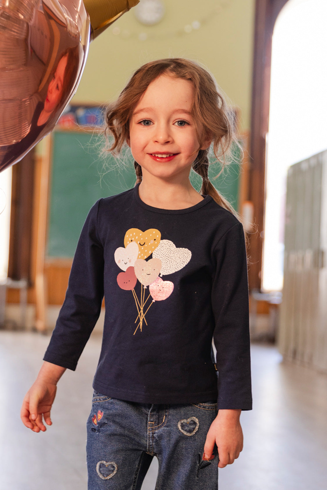 Organic Cotton T-Shirt Royal Blue And Pink - Image 3