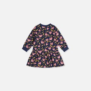 Alternative view of Baby French Terry Dress Blue Tulip Print