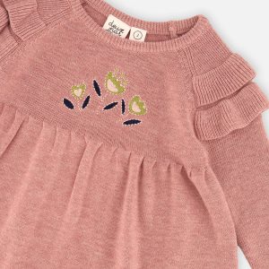 Baby Knitted Dress Pink - Image 3