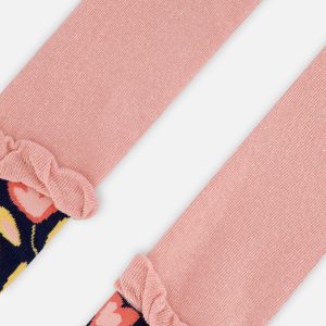 Baby Tights Pale Dusty Pink And Navy - Image 3