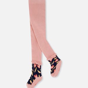 Tights Pale Dusty Pink And Navy - Image 3
