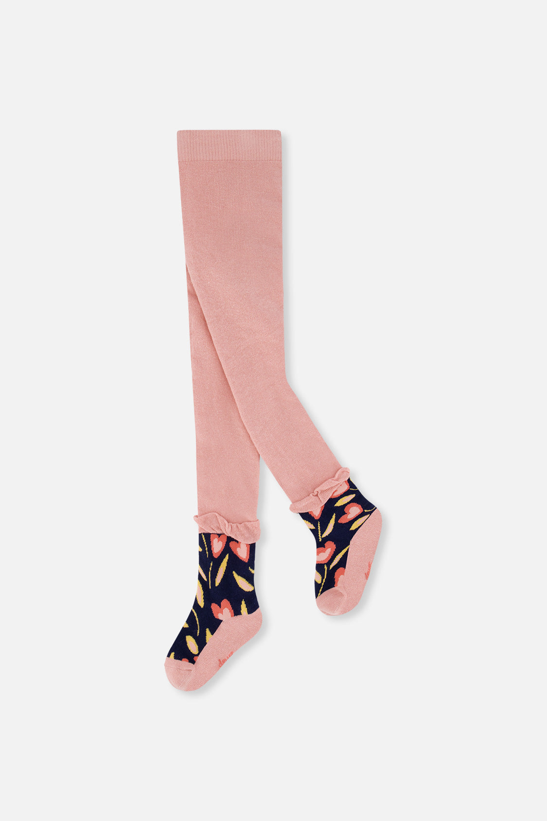 Tights Pale Dusty Pink And Navy - Image 3