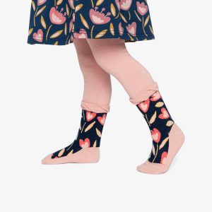 Tights Pale Dusty Pink And Navy - Image 4