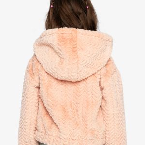 Faux Fur Hooded Cardigan Pink - Image 4