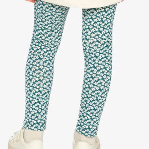 Organic Cotton Leggings Green Daisy Print - Image 4