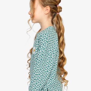 Printed Jersey Long Sleeve T-Shirt Green Floral Print - Image 3