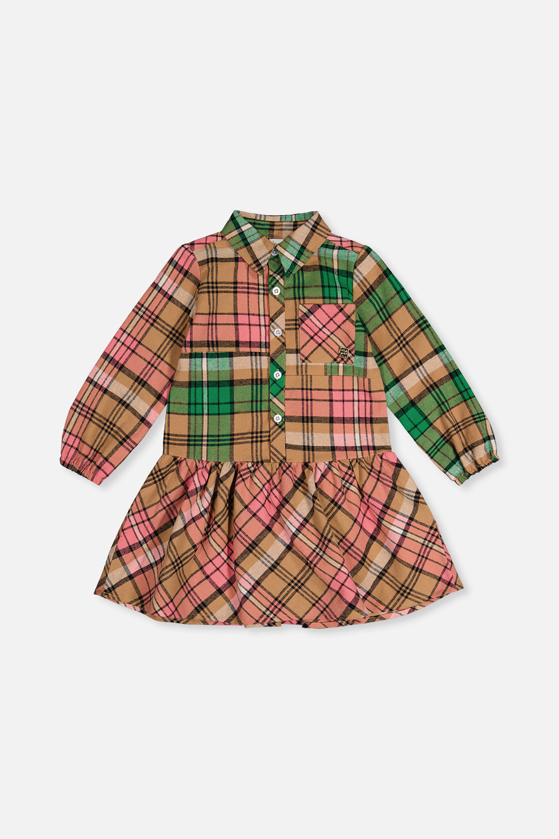 Shirt Plaid Dress Pink And Green - Image 6