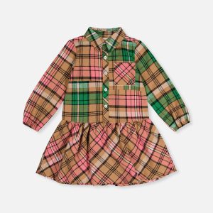Shirt Plaid Dress Pink And Green