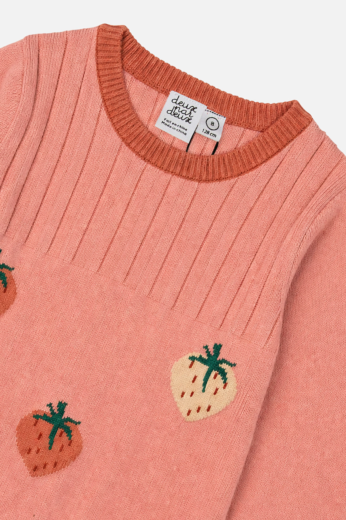 Knitted Dress With Strawberry Jacquard Pink - Image 3
