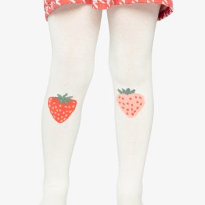 Alternative view of Knit Strawberry Tights Off-White