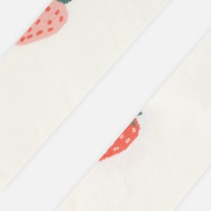 Knit Strawberry Tights Off-White - Image 4