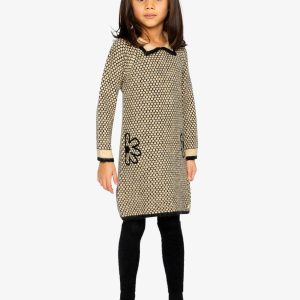 Alternative view of Knit Dress With Collar Beige And Black