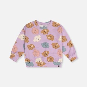 Printed Sweatshirt Purple Poodle Print - Image 12