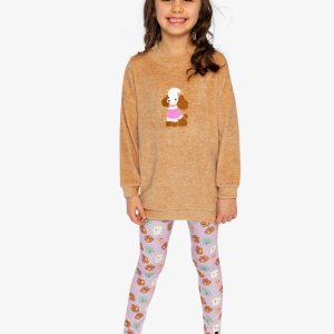 Organic Cotton Leggings Purple Poodle Print - Image 5