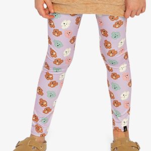 Alternative view of Organic Cotton Leggings Purple Poodle Print
