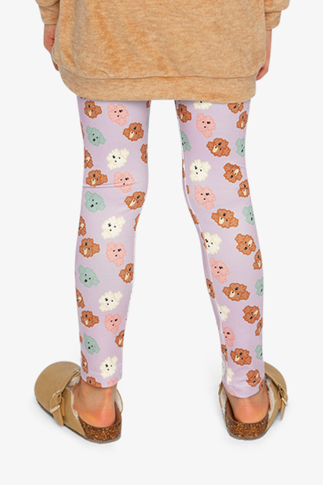 Organic Cotton Leggings Purple Poodle Print - Image 4