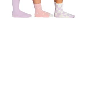 Alternative view of Socks (3 Pairs) Lavender, Pink, And White