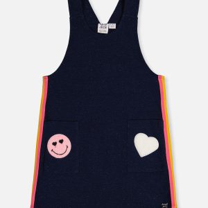 French Terry Dress Navy Blue Denim - Image 12