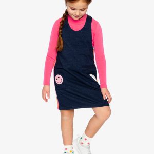 French Terry Dress Navy Blue Denim - Image 2
