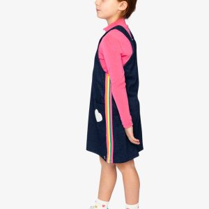 French Terry Dress Navy Blue Denim - Image 3