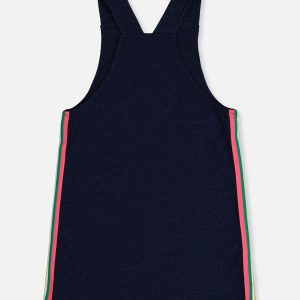 French Terry Dress Navy Blue Denim - Image 5