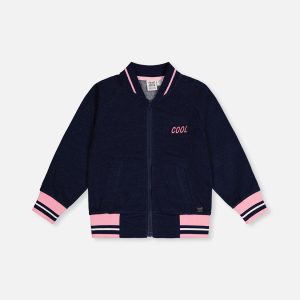 French Terry Jacket Navy Blue Denim